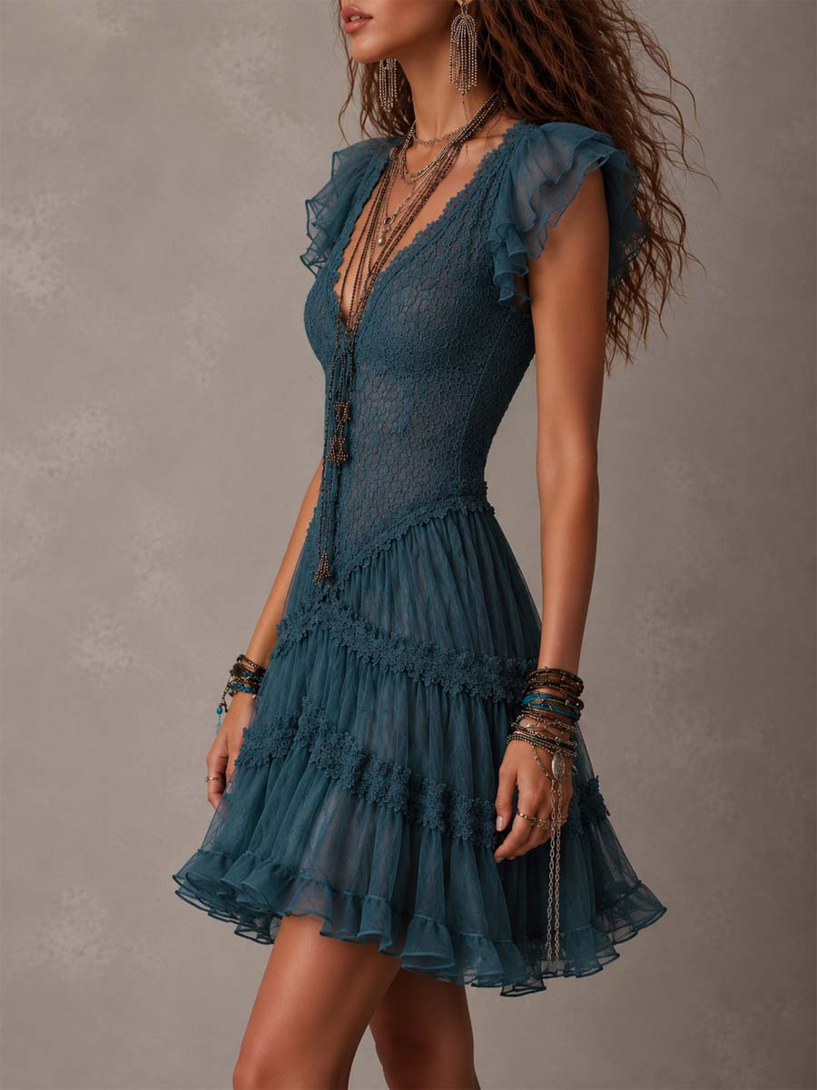 תומיסלאבה | תחרה ומוסלין כחול