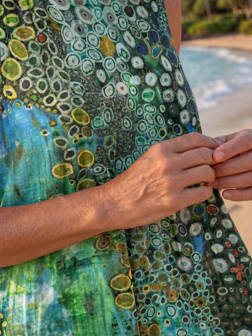מואנה | שמלת מידי מוזאיקה אוקיינית