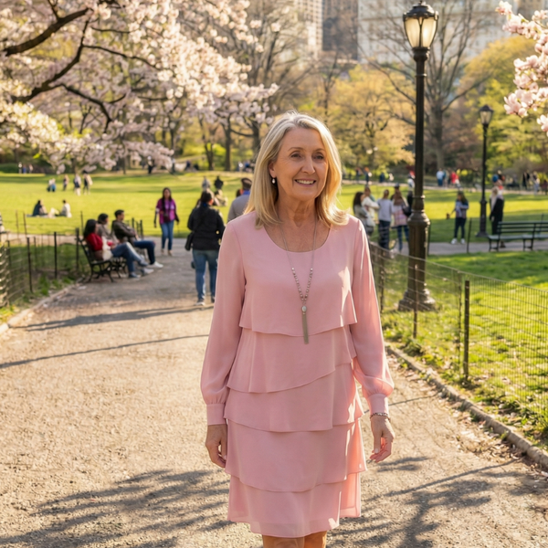 קיראקס | שמלת אורך ברך עם שכבות נקיות