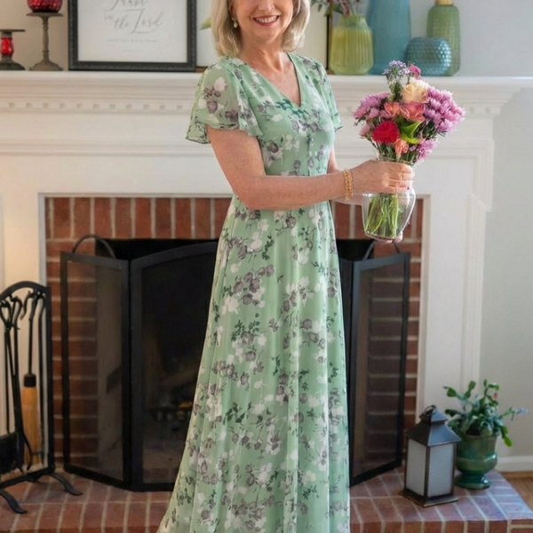 איזמריה | שמלת מקסי פרחונית משי